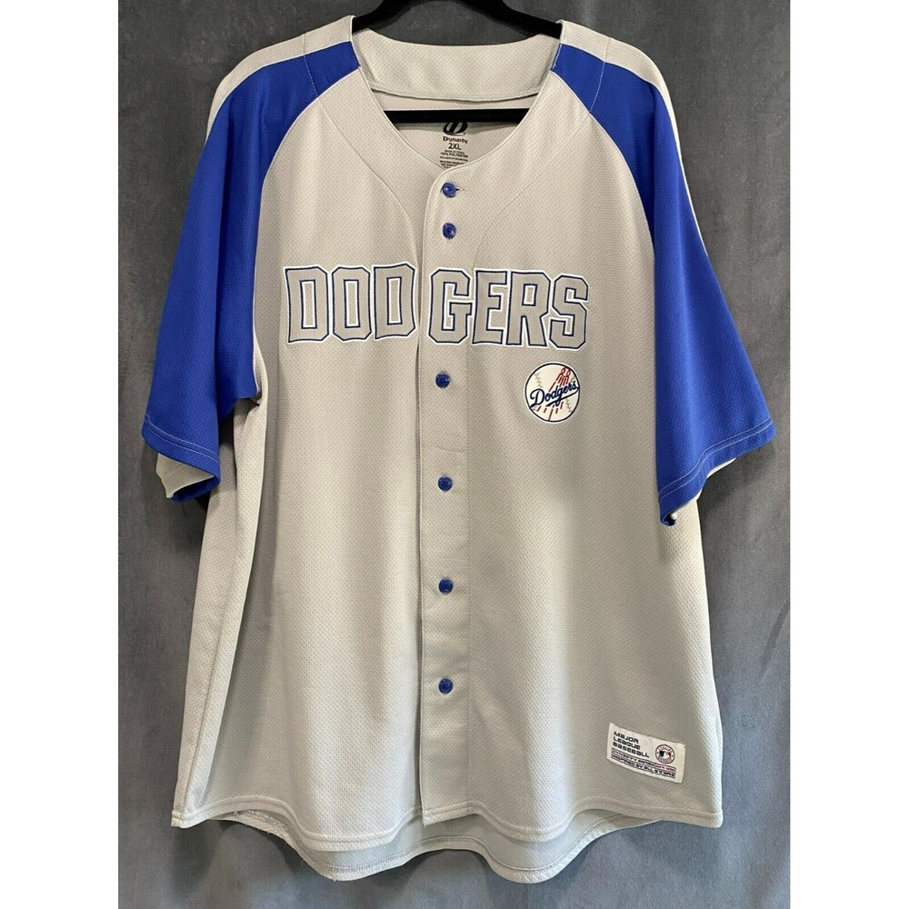 LA Dodgers Men’s XXL Jersey – Gray & Blue Dynasty MLB Top (J)